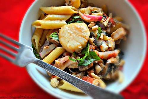 Spicy Seafood & Veggie Penne Pasta