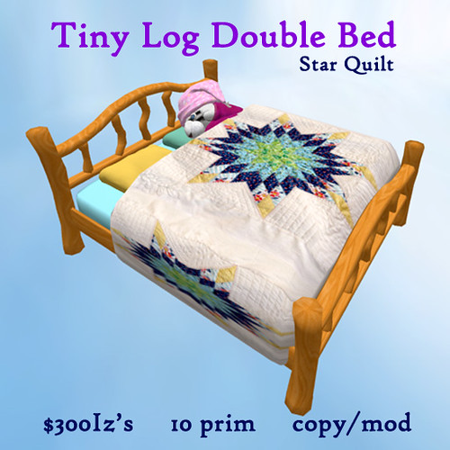 Tiny Log Double Bed - star quilt by Teal Freenote