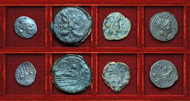 RRC 059 apex and hammer, denarius, as, semis, triens, Ahala collection, coins of the Roman Republic