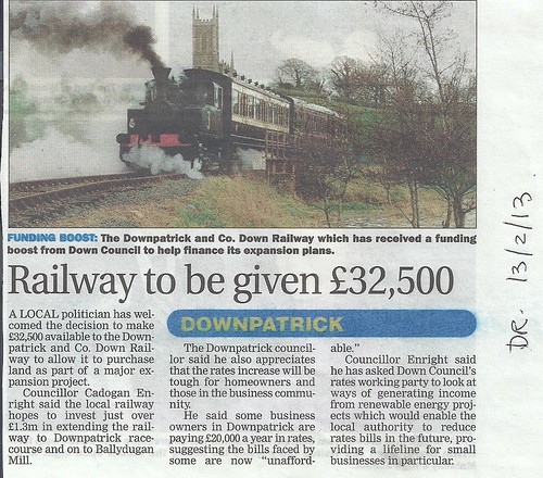 13th Feb 2013Down Railway Gets £32k essentail to its expansion by CadoganEnright