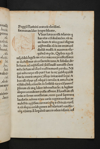 Penwork initial in Poggius Florentinus: Facetiae