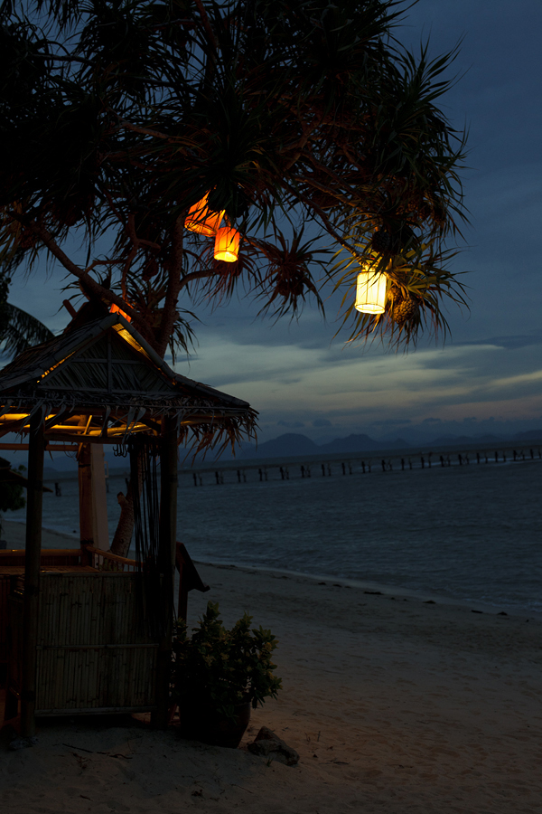 Taling Ngam  Samui Thailand sunset beach resort evening lights
