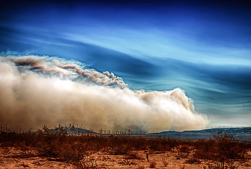 Smoke From Silver Fire Entering The Coachella Valley by hbmike2000