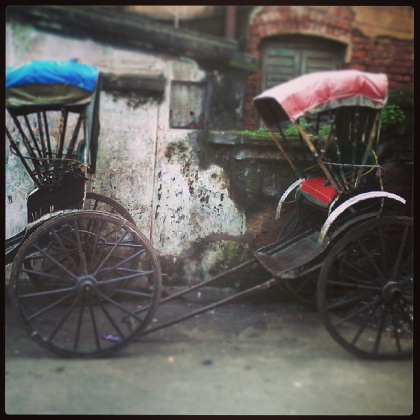 Calcutta rickshaws.
