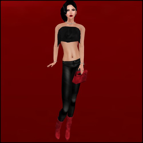 TOPAZIA-  Rosia boots + CLUTCH (mesh)  red by Orelana resident