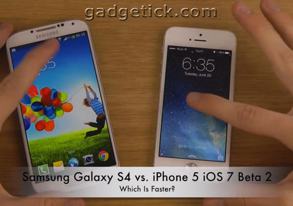 Samsung Galaxy S4  iPhone 5 iOS 7 Beta 2