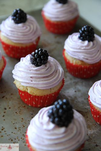Blackberry and Cream Cupcakes
