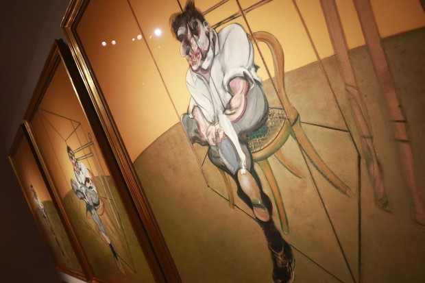 Artist-Francis-Bacon-s-Three-Studies-of-Lucian-Freud-is-seen-during-a-press-preview-at-Christie-s-Auction-House-in-New-York