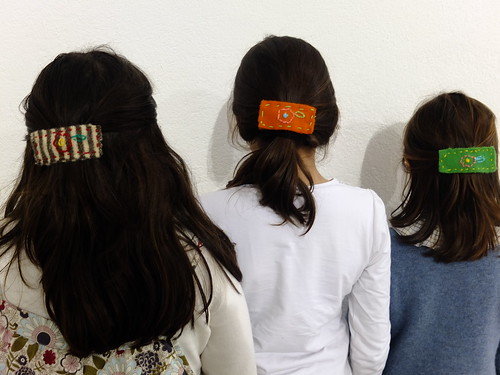 Girls and their handmade hairpins