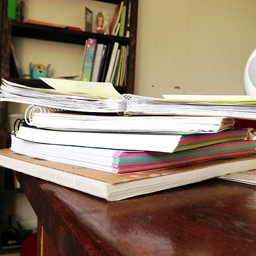 Sometimes I have too many notebooks on my desk.