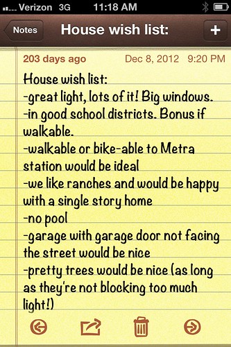 House wish list