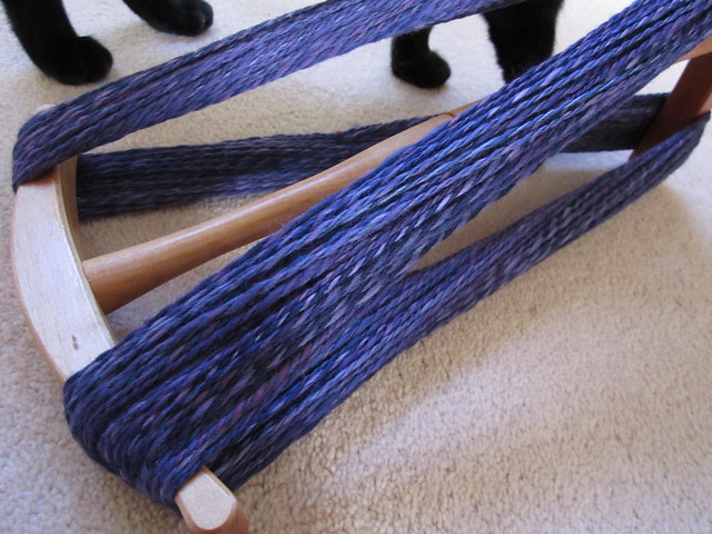Bare Naked Knitspot spinning purple yarn Feb 2014 (4)