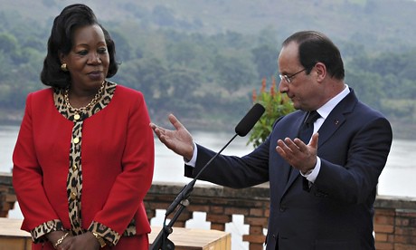 Catherine Samba-Panza and François Hollande during the imperialist leader's visit to Bangui on Feb. 28, 2014. France has thousands of troops inside the CAR. by Pan-African News Wire File Photos