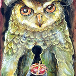 Painting Owl/ Jackdaw