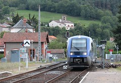 Massiac Station, south of Claremont Ferrand with a Sunday IC service from Beziers to Claremont.