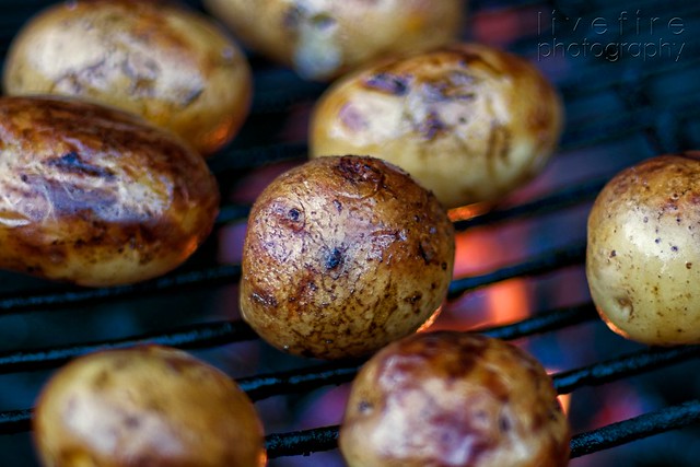 potatoes grilling