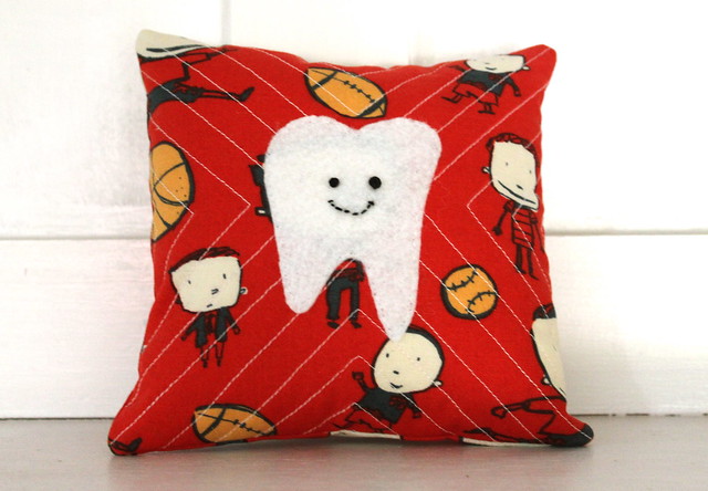 quilted tooth fairy pillow front