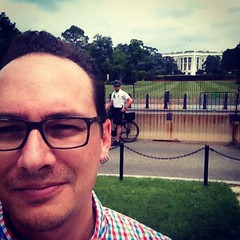 It's hard looking cool on a bike and in shorts. #whitehouse #secretservice