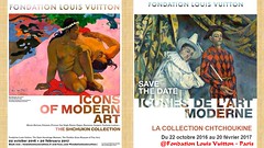 Icônes de l'Art Moderne, LA COLLECTION CHTCHOUKINE à la Fondation Louis Vuitton à Paris du 22 octobre 2016 au 5 mars 2017
