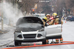 2017-03-07 - Car fire, St-Jacques & Westmore, Côte-St-Luc, Montréal, QC