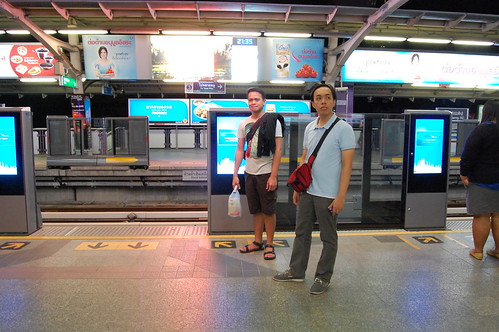 Waiting for our Ride at BTS Silom Station