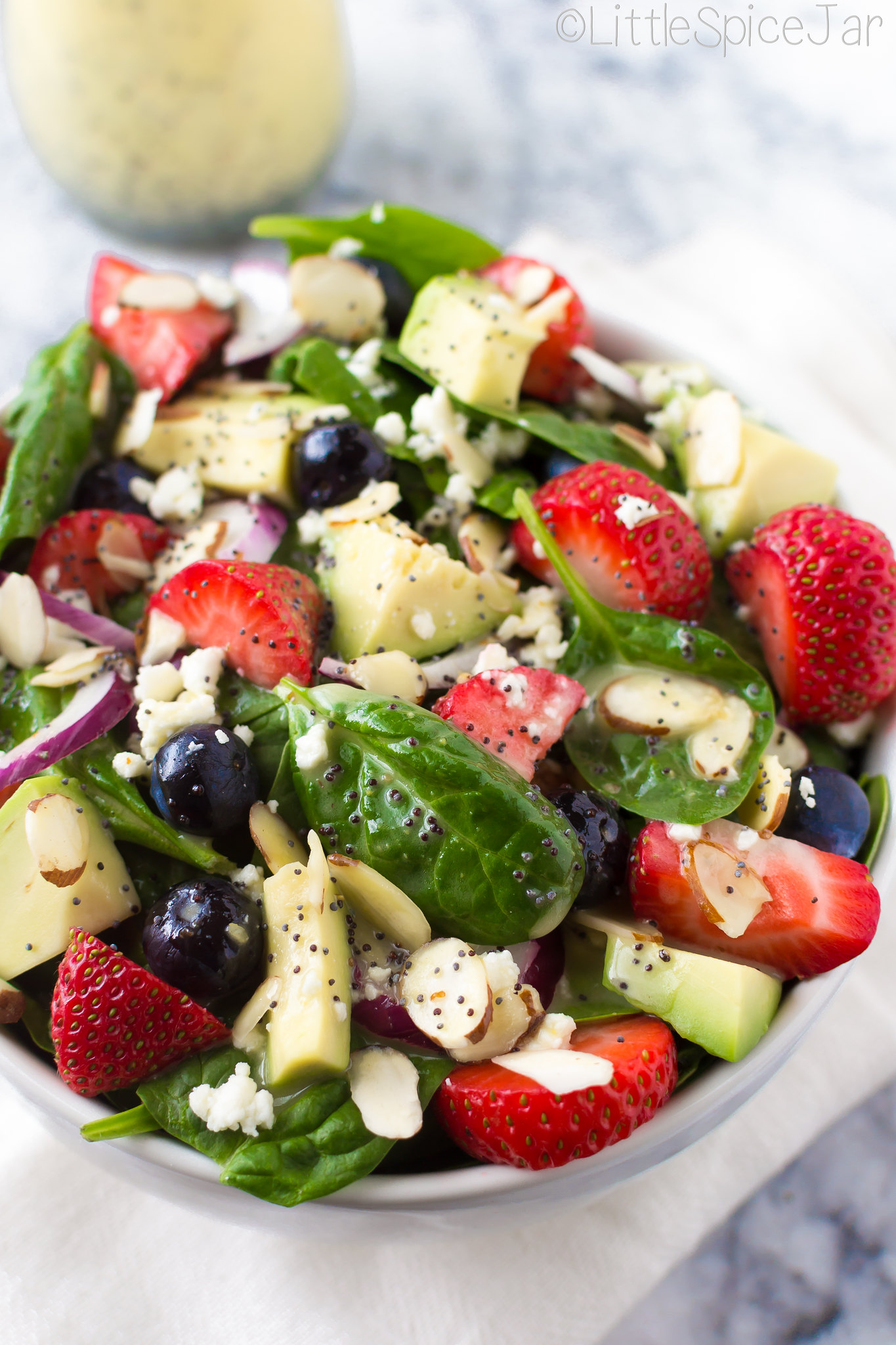 BERRY SPINACH SALAD + CITRUS POPPY SEED DRESSING