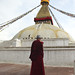 Tibetan monk praying