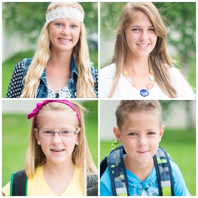 These 4 kids headed off to school today!  #lovethem #happysad #hopetheyhaveawonderfulday #notiphone #ABeautifulMess