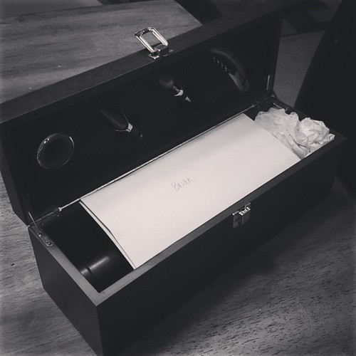 Tonight we dusted off our love letter and wine box. There's nothing like sappy, beautiful love letters written right before the wedding.