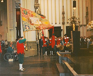 Flag greeting St Jan Den Bosch
