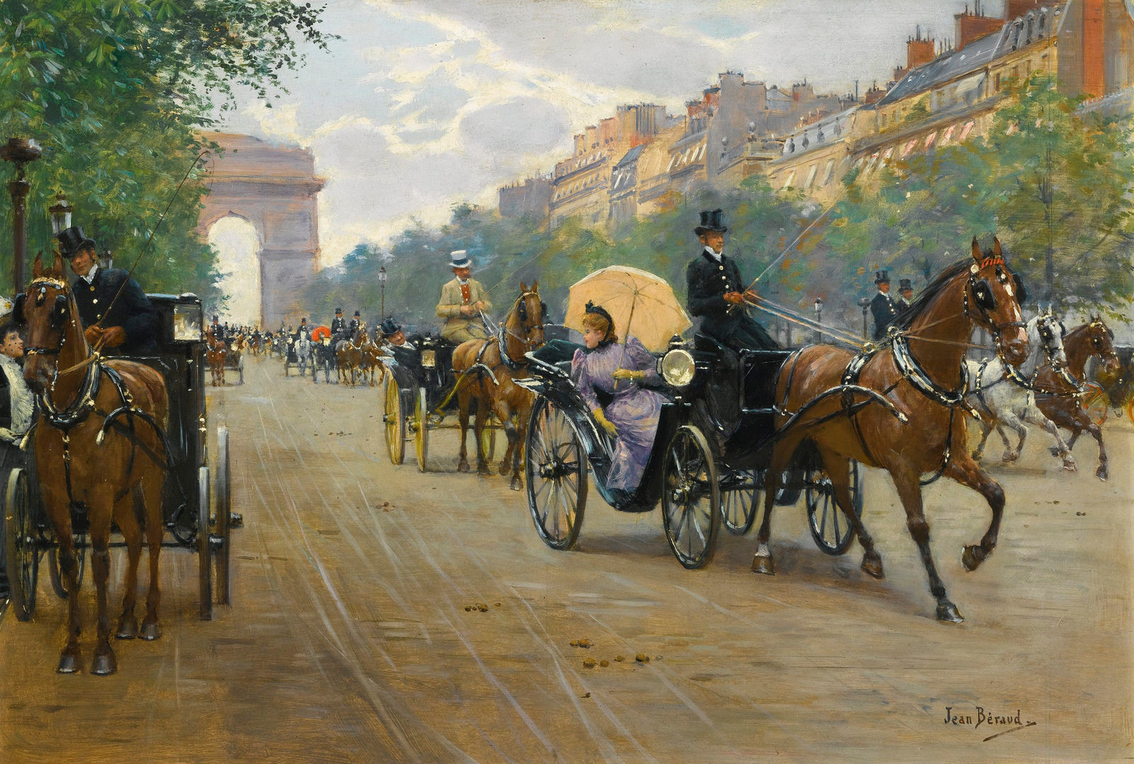 Scene on the Champs-Élysées by Jean-Georges Béraud