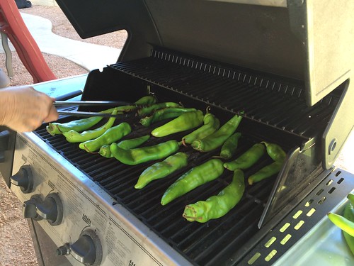 Hatch chile roasting party