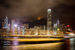 Hong Kong - Hong Kong Skyline Across Victoria Harbour At Nighttime