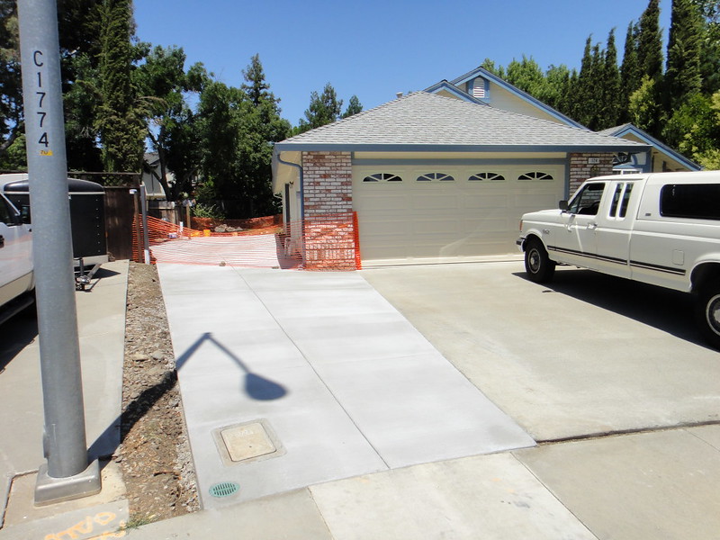New Driveway Extension And Side Yard Concrete In Vacaville