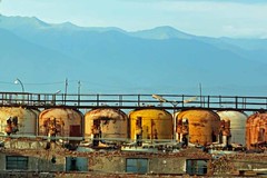 Kakheti landscape with vats