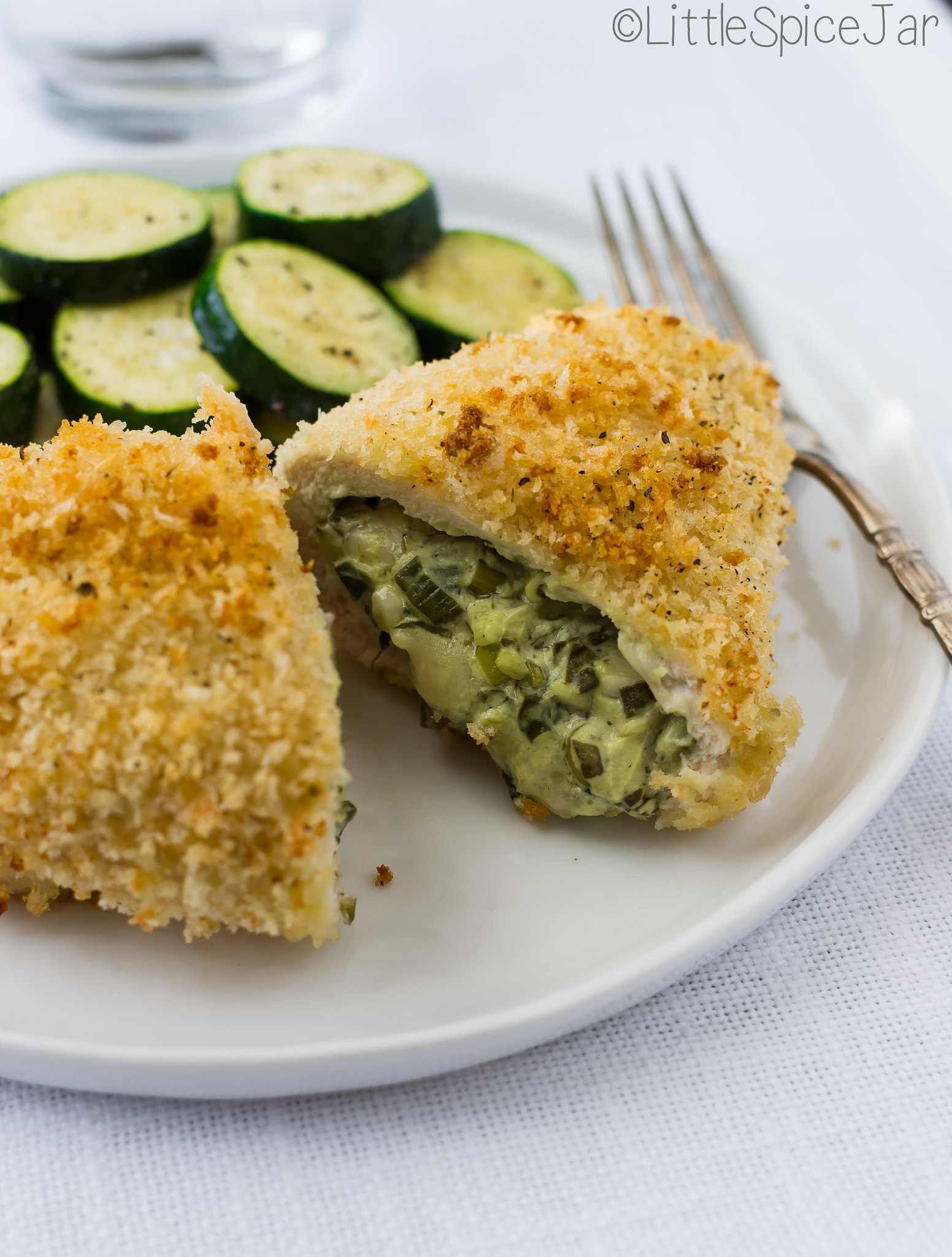 Spinach Cream Cheese Stuffed Chicken Breast -  loaded with scallions, cream cheese, and lots of spinach! #stuffedchickenbreast #chickendinner #stuffedchicken | Littlespicejar.com