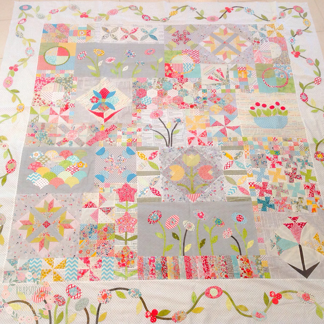 Green Tea And Sweet Beans Quilt by Marina Forgiarini (Pattern designed by Jen Kingwell)