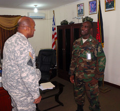 USARAF Commander attends briefings at Liberian Ministry of Defense
