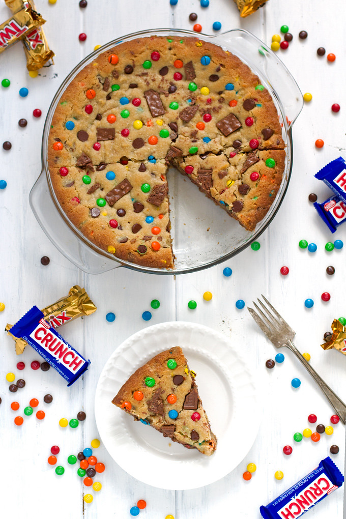 Loaded Chewy Chocolate Chip M&M Cookie Cake