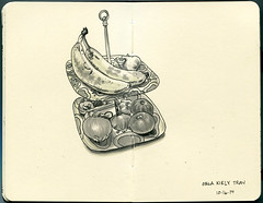 orla kiely tray and fruit