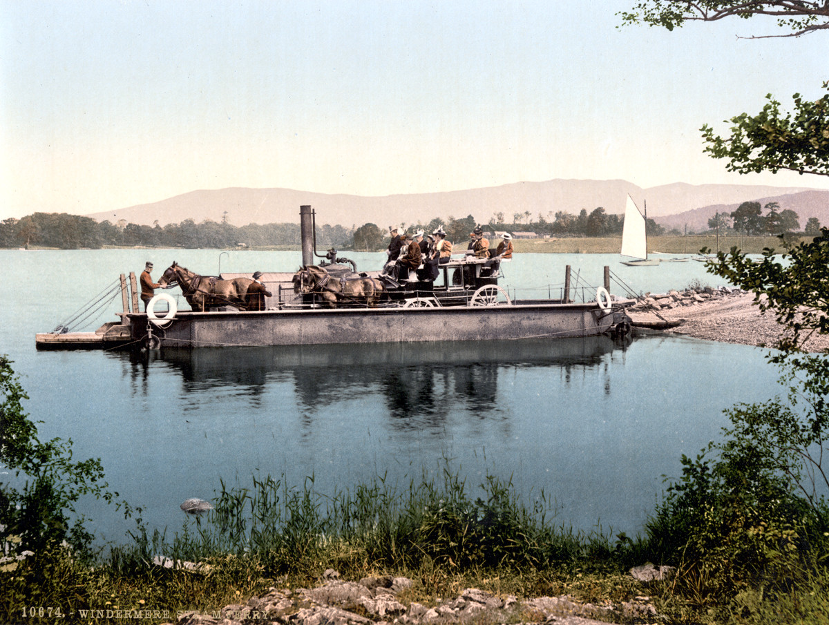 Windermere steam ferry, Lake District, 1890