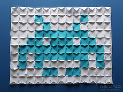 Origami Pixels Space Invader Mosaic (back)