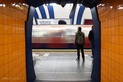 Waiting for trains  - London Underground