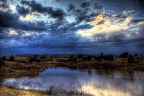 trees sky mountain color reflection oklahoma field clouds photoshop pond colorful skies glenn granite patterson hdr photomatix gmp1993