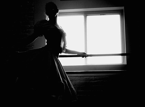 light shadow ballet white black window girl contrast dark costume profile silouette thechallengefactory