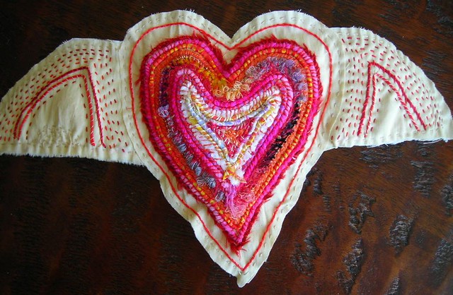 WINGED HEART COUCHED EMBROIDERY EXPLORED
