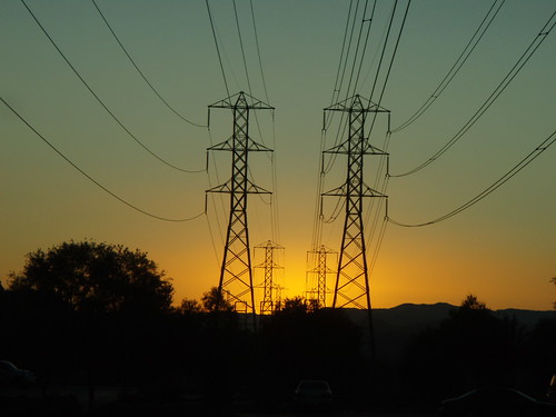 california santa sunset lines power pylon clarita
