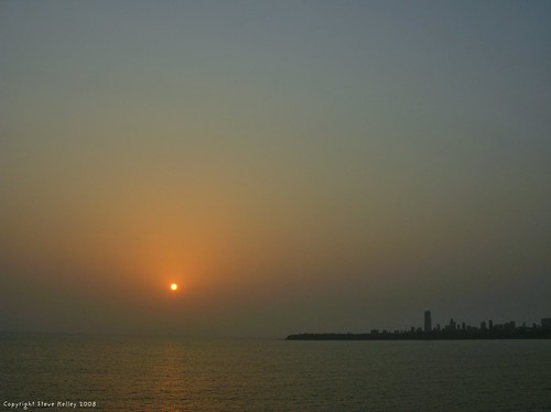 sunset india skyline geotagged nikon view bombay mumbai hdr marinedrive arabiansea coolpix8700 mudpig stevekelley