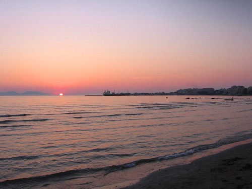 sunset sea summer landscape albania vlora vlore