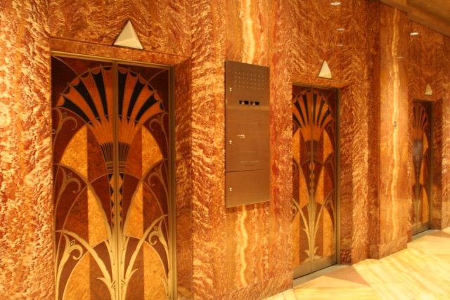 Inside the lobby area of the Chrysler Building, New York